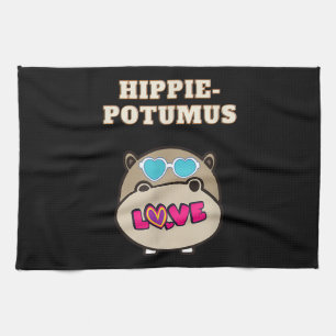 Hippie Potumus Baby Hippopotamus Lover Theedoek