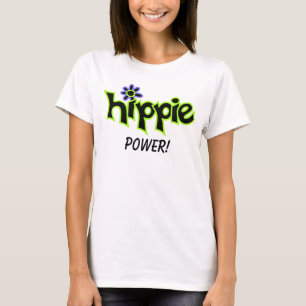 Hippie Power Colorful Graphic Black Word Gezegde T-shirt