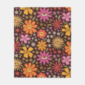 Hippie Psychedelic 70s Groovy Bloemen Oogpatroon Fleece Deken (Voorkant)