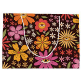 Hippie Psychedelic 70s Groovy Bloemen Oogpatroon Groot Cadeauzakje (Achterkant)