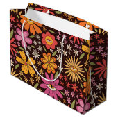 Hippie Psychedelic 70s Groovy Bloemen Oogpatroon Groot Cadeauzakje (Achterkant Gekanteld)