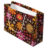 Hippie Psychedelic 70s Groovy Bloemen Oogpatroon Groot Cadeauzakje (Voorkant Gekanteld)