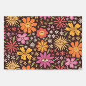 Hippie Psychedelic 70s Groovy Bloemen Oogpatroon Inpakpapier Vel (Voorkant 2)