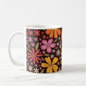 Hippie Psychedelic 70s Groovy Bloemen Oogpatroon Koffiemok (Links)