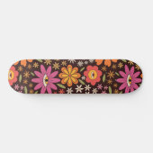 Hippie Psychedelic 70s Groovy Bloemen Oogpatroon Persoonlijk Skateboard (Horizontaal)