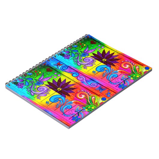 hippie psychedelic groovy notebook notitieboek (Linkerzijde)