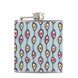 HIppie Psychedelic Ogen Trippy Kleurrijk Heupfles