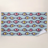 HIppie Psychedelic Ogen Trippy Kleurrijk Strandlaken (Voorkant)