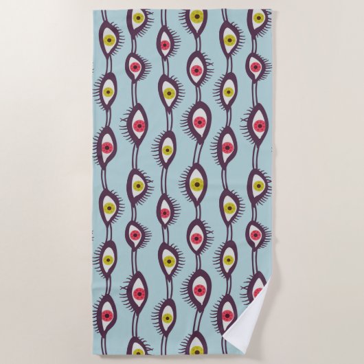 HIppie Psychedelic Ogen Trippy Kleurrijk Strandlaken (Voorkant)