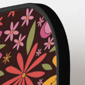 Hippie Psychedelische 70s Groovy Bloemen Oog Custo Pickleball Paddle (Links Detail)