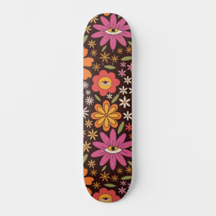 Hippie psychedelische 70s groovy bloemen oog patro persoonlijk skateboard