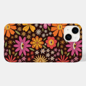 Hippie psychedelische 70s groovy bloemen oogpatroo Case-Mate iPhone case (Achterkant (horizontaal))