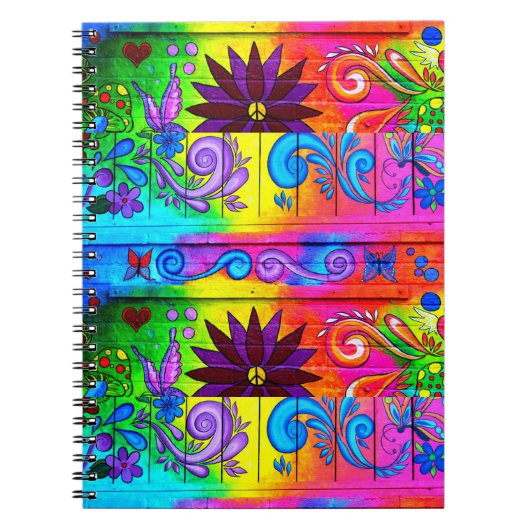 hippie psychedelische groovy notitieboek (Voorkant)