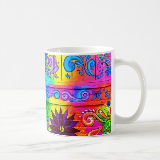 hippie psychedelische koffie mok (Rechts)