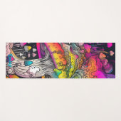 Hippie psychedelische paddenstoel yogamat (Voorkant (horizontaal))