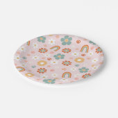 Hippie Rainbow Groovy Birthday Paper Borden Papieren Bordje (Gekanteld)