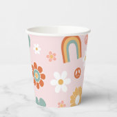 Hippie Rainbow Groovy Birthday Papieren Bekers (Links)