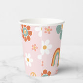 Hippie Rainbow Groovy Birthday Papieren Bekers (Rechts)