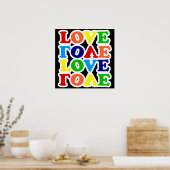 Hippie Rainbow Love Valentijnsdag Poster (Keuken)