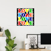 Hippie Rainbow Love Valentijnsdag Poster (Thuiskantoor)