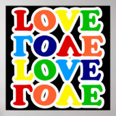 Hippie Rainbow Love Valentijnsdag Poster (Voorkant)