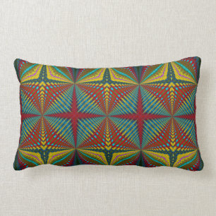 Hippie Red Blue Yellow Green Ethnic Trippy Earthy Kussen