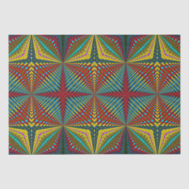 Hippie Red Blue Yellow Green Ethnic Trippy Earthy Tissuepapier