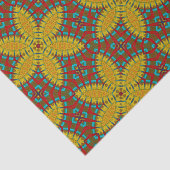 Hippie Red Blue Yellow Green Ethnic Trippy Floral Tissuepapier (Detail)