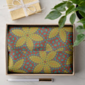Hippie Red Blue Yellow Green Ethnic Trippy Floral Tissuepapier (Geschenk)