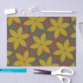 Hippie Red Blue Yellow Green Ethnic Trippy Floral Tissuepapier (Craft)