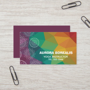Hippie regenboog etnisch design yoga visitekaartje