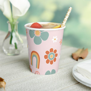 Hippie Regenboog Groovy Verjaardag Papieren Bekers
