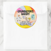 Hippie retro bakingrediënten bakkerij ronde sticker (Tas)