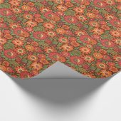 Hippie Retro Bloemen Cadeaupapier (Hoek)