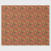 Hippie Retro Bloemen Cadeaupapier (Vlak)