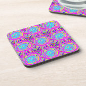 Hippie Retro chill out abstracte kunst Bier Onderzetter (Linkerzijde)