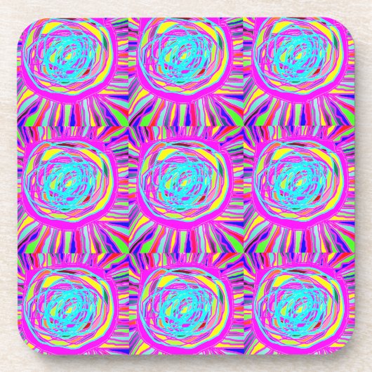 Hippie Retro chill out abstracte kunst Bier Onderzetter (Voorkant)