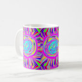 Hippie Retro chill out abstracte kunst Koffiemok (Voorkant links)
