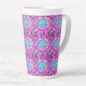 Hippie Retro chill out abstracte kunst Latte Mok (Rechterhoek)