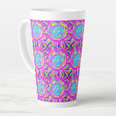 Hippie Retro chill out abstracte kunst Latte Mok (Linkerhoek)