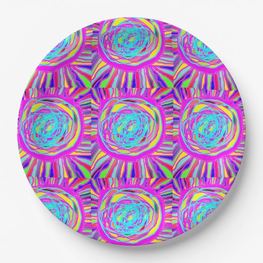 Hippie Retro chill out abstracte kunst Papieren Bordje (Voorkant)