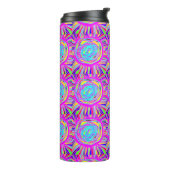 Hippie Retro chill out abstracte kunst Thermosbeker (Gedraaid links)