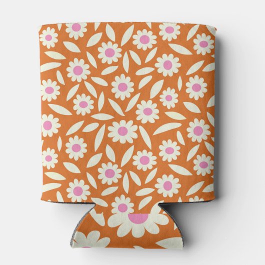 Hippie Retro Daisy Floral Vrijgezellenfeest Blikjeskoeler (Achterkant)