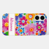 Hippie Retro Groovy Bloemstuk Persoonlijk Case-Mate iPhone Case (Achterkant (horizontaal))