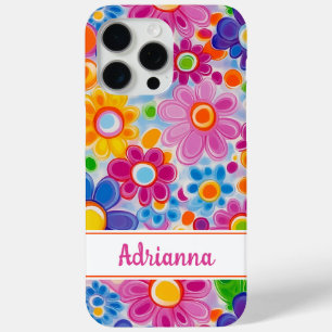 Hippie Retro Groovy Bloemstuk Persoonlijk iPhone 15 Pro Max Hoesje