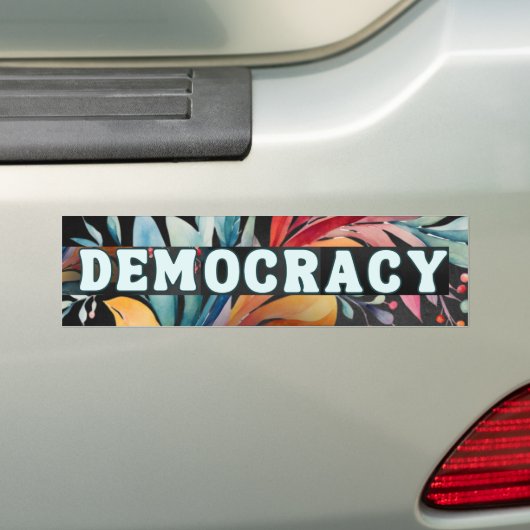 Hippie Retro Groovy Democratie Politiek Bumpersticker (Op auto)