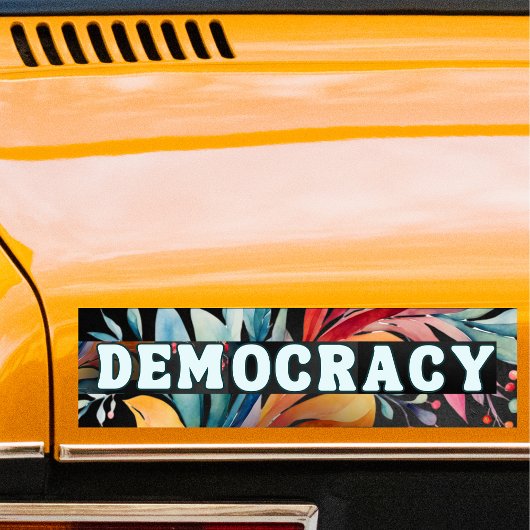 Hippie Retro Groovy Democratie Politiek Bumpersticker