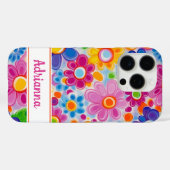 Hippie Retro Groovy Florale Gepersonaliseerd Case-Mate iPhone Case (Achterkant (horizontaal))