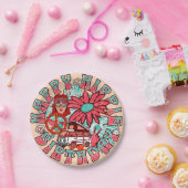 Hippie Retro  Kleuren Verjaardag Papieren Bordje (Feest)