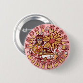 Hippie Retro  Kleuren Verjaardag Ronde Button 5,7 Cm (Voorkant /achterkant)